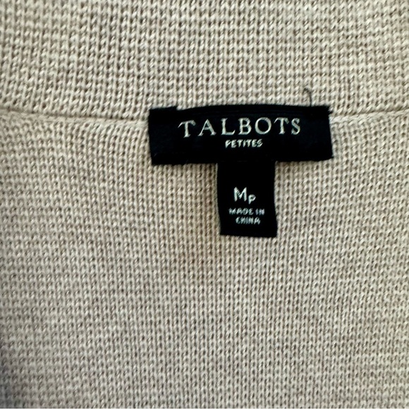 Talbots Beige and Gray Striped Cotton Blend Knit Blazer - Picture 4 of 7